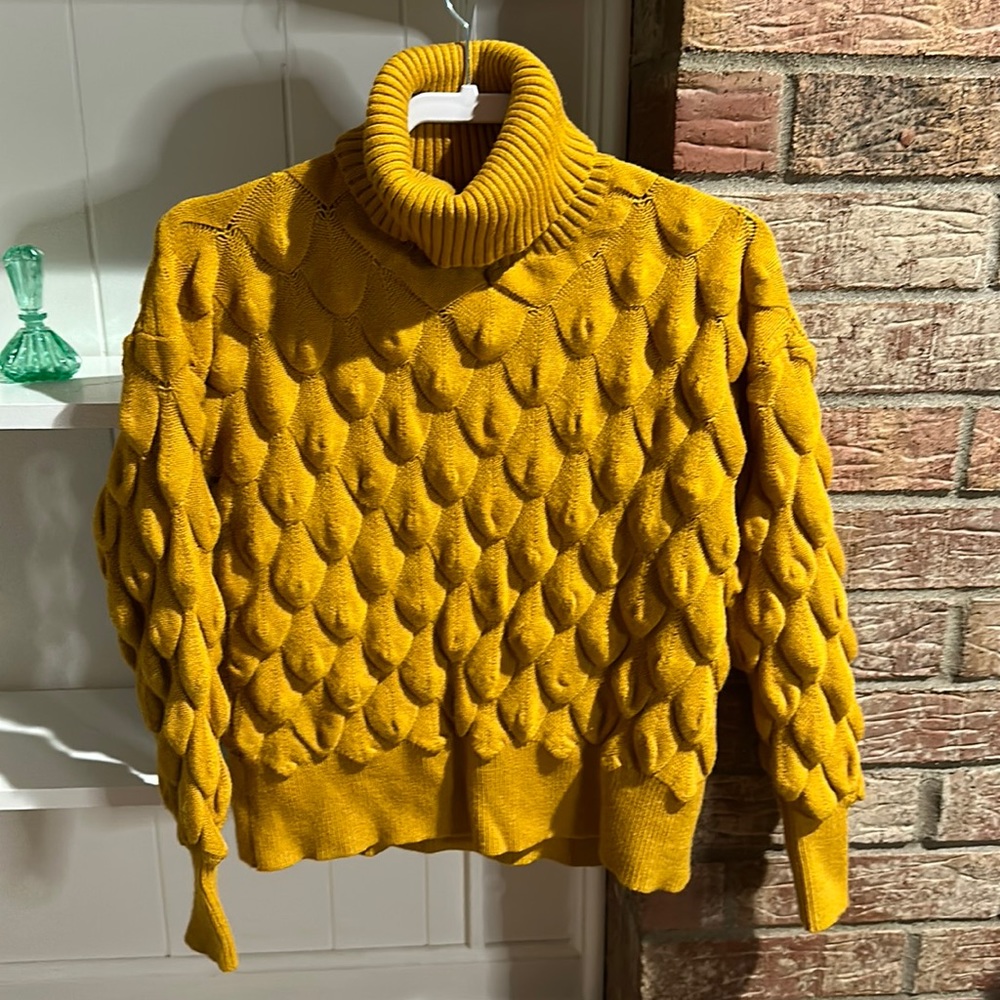Beautiful fall textured turtleneck sweater by boutique brand, Sweet Generis